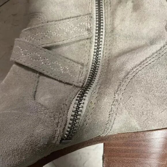 FRYE Ellen‎ Suede Buckle Short Ankle Bootie in Ash Cowboycore - Picture 9 of 10